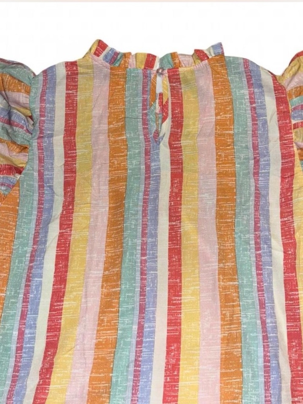 Striped Ruffle Sleeve Tank Top - Multi - Picture 5 of 6